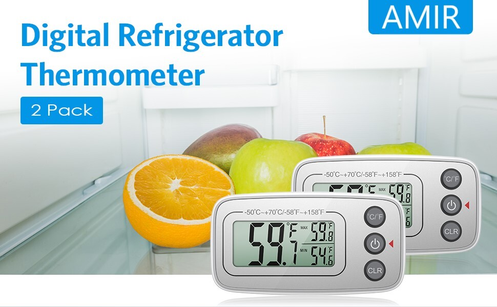 AMIR Fridge Thermometer, Digital Thermometer for Refrigerator