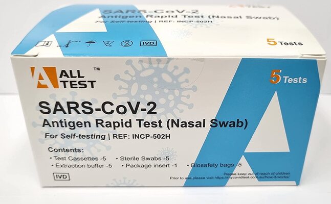 AllTest COVID-19 Nasal Rapid Antigen Home Test Kit - 5 pack