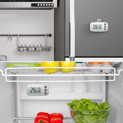 Refrigerator Fridge Thermometer, Digital Freezer Thermometer with Hook, Easy to Read LCD Display